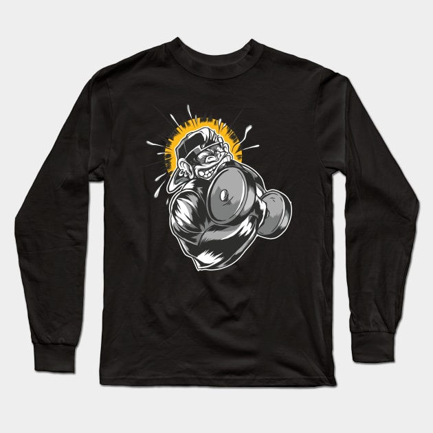 workout clothes sports gym gorilla Long Sleeve T-Shirt by Midoart